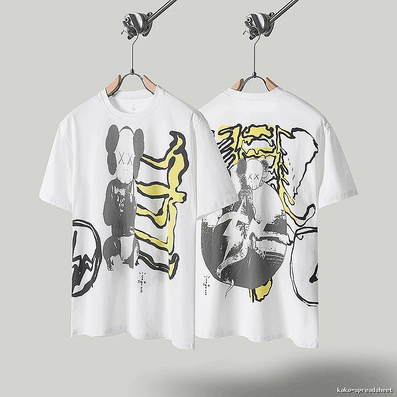 Travis Scott KAWS Graffiti Street Style White T-shirt