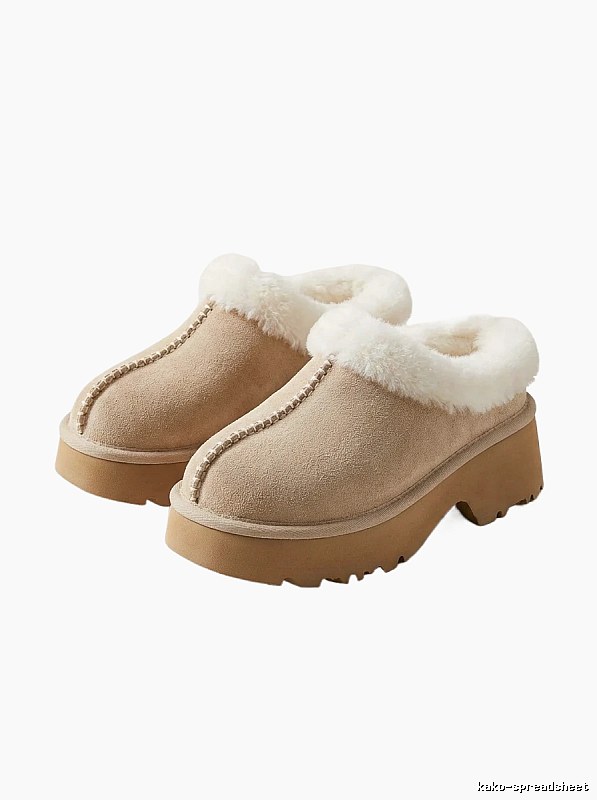 UGG Thick-soled Fleece Beige Trendy Shoes