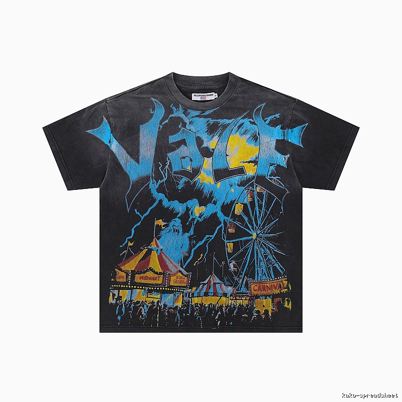 Valley Carnival Vintage Style Distressed Black T-Shirt