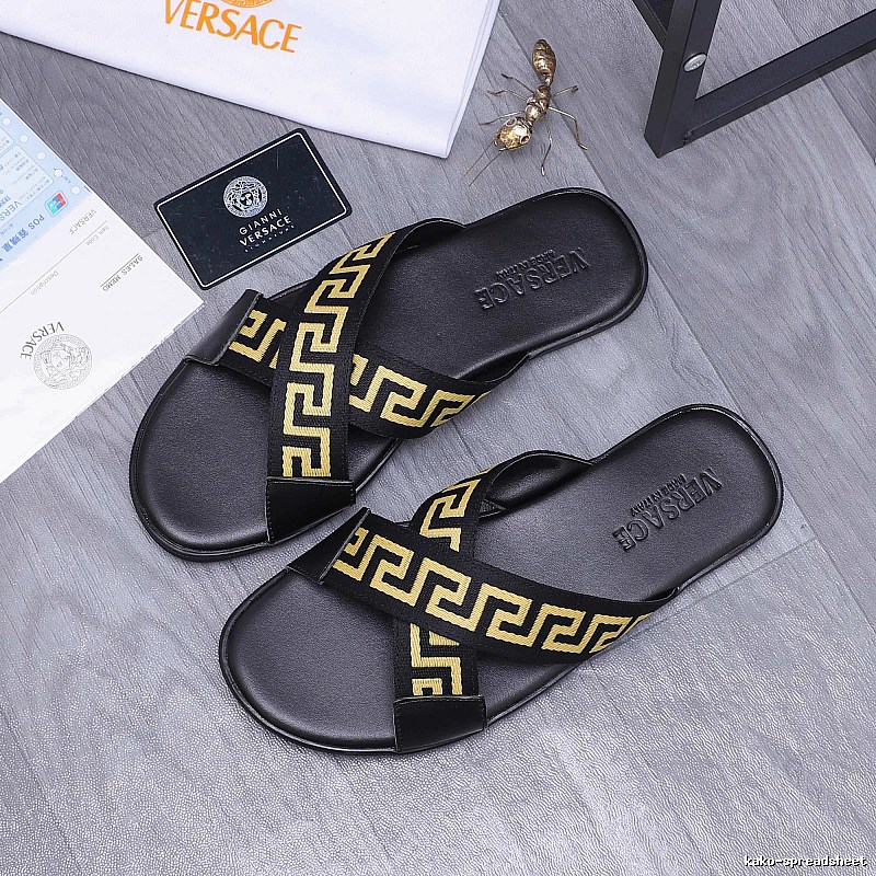 Versace Greca Collection Edgy Street Style Black & Yellow Slides