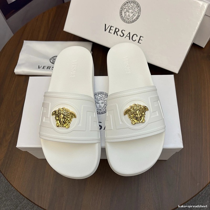 Versace Medusa Luxury Style White Slides