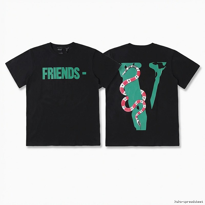 Vlone Snake Print Style Black T-shirt