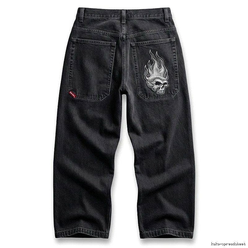 Y2K Fear of God Flame Black Denim Shorts