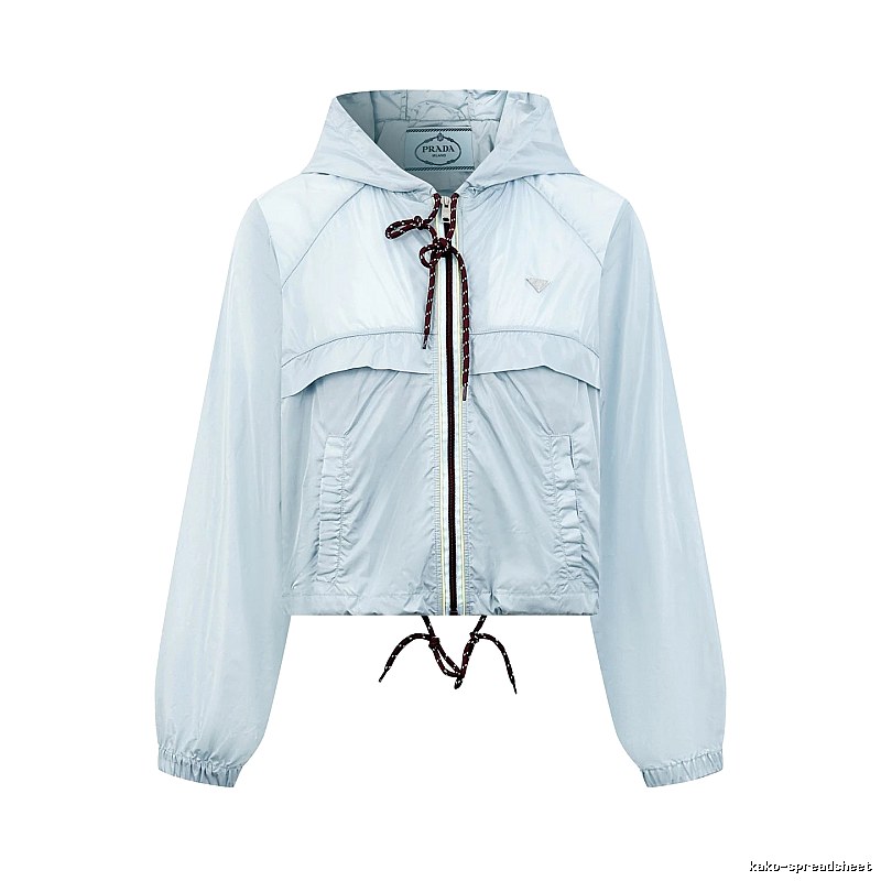 Zip Jacket with Drawcord Zip Detail from Prada
